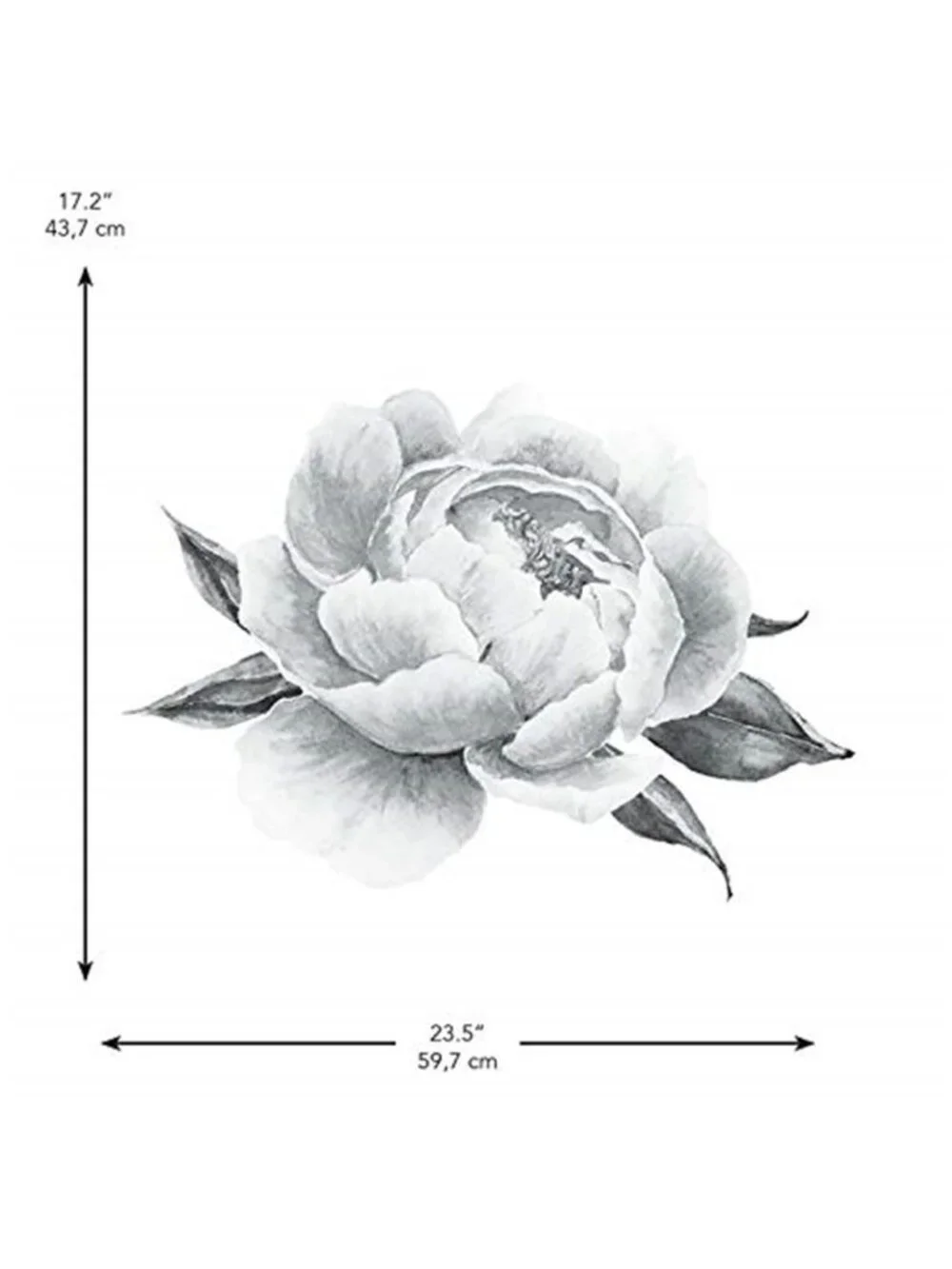 Floral Wall Decals Peel Stick Black White Peonies Removable Vinyl Decor